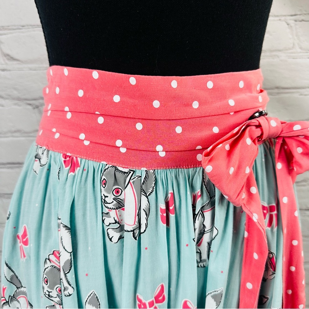 SOURPUSS JUNE SAILER KITTY 🐱 SWING SKIRT RETRO-INSPIRED SIZE (M) - Picture 5 of 10
